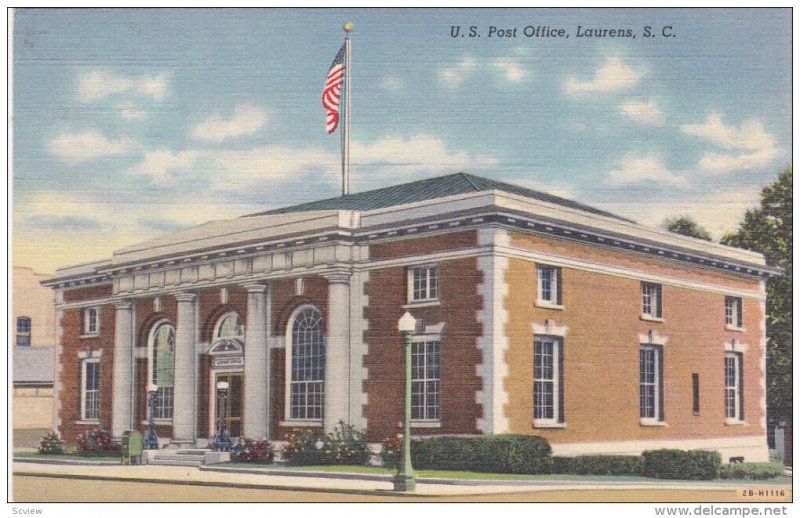 LAURENS, South Carolina, 1930-1940's; U.S. Post Office