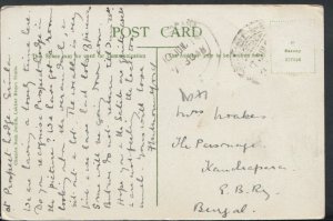 Genealogy Postcard - Wrakes? - The Parsonage, Bengal, India   RF1238