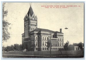 1910 Sioux County Court House Building Orange City Iowa IA Antique Postcard