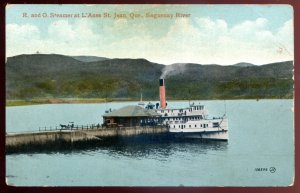 dc310 - L'ANSE ST. JEAN Quebec 1900s Saguenay River. R&O Steamer in Harbor