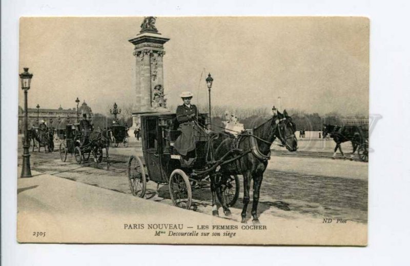 424241 FRANCE PARIS woman coachman Womens suffrage Vintage postcard