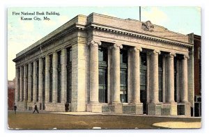 Postcard First National Bank Building Kansas City Mo. Missouri c1911 Postmark