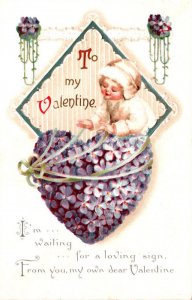 Flowers Purple Flowers To My Valentine 1910