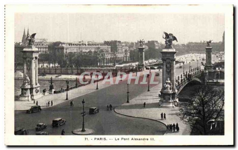 Old Postcard Paris Pont Alexandre III