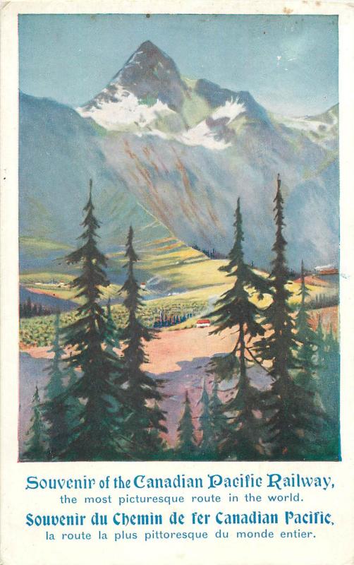 Souvenir of the Canadian Pacific Railway postcard the most picturesque route