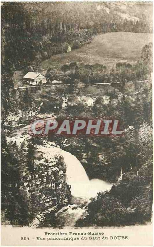 Old Postcard Panoramic View of Saut du Doubs Frontiere Franco Suisse