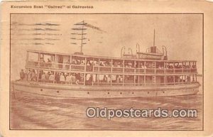 Excursion Boat Galvez Galveston, Texas USA Ship 1920 corner wear, crease, pos...