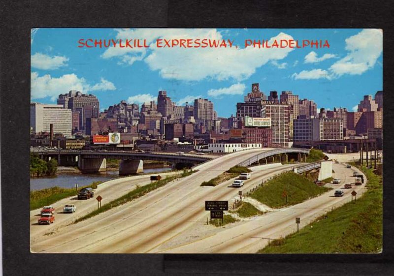 PA Schuylkill Expressway Highway Freeway Philadelphia Pennsylvania Postcard