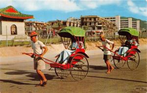 HONG KONG CHINA RICKSHAW PULLERS POSTCARD