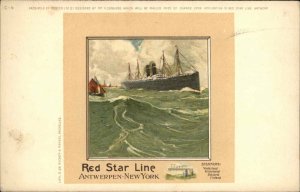 Red Star Line Steamships C-4Antwerp-New York c1910 Postcard