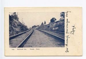 Noank CT Railroad Train Station Depot Postcard