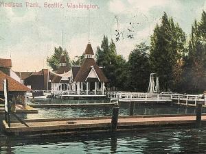 Postcard 1909 View of Madison Park  in Seattle, WA.  T2