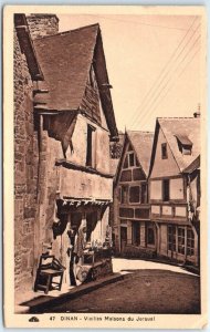 Postcard - Old Houses of Jersual - Dinan, France