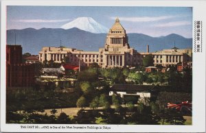 Japan The Diet Building Tokyo Mount Fuji Vintage Postcard C153