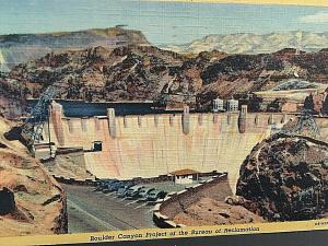 Postcard View of Boulder Dam from Nevada lookout Point, Las Vegas, NV.    U9