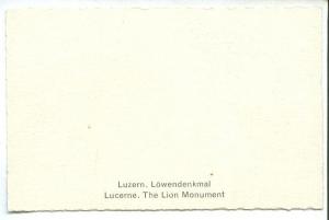 Switzerland, Luzern Lowendenkmal, Lucerne, The Lion Monument mini card