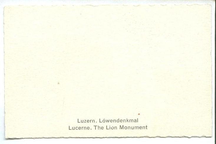 Switzerland, Luzern Lowendenkmal, Lucerne, The Lion Monument mini card