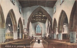 Vintage White Border Postcard Interior St. Lawrence's Church England