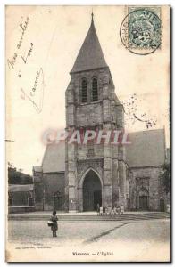 Old Postcard Vierzon The Church Children