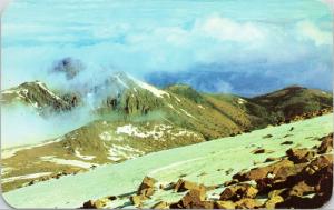 Pikes Peak Colorado - above timberline and clouds near the top