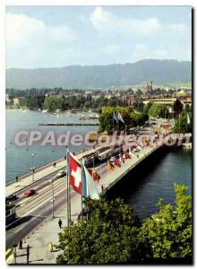 Postcard Modern Quaibr?cke Und Zurich Uetliberg