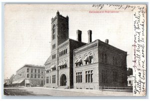 Sacramento California Postcard Post Office Exterior Building View c1908 Vintage