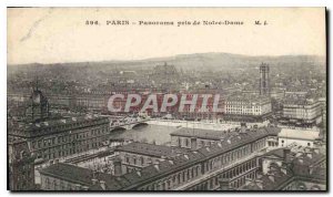 Postcard Old Paris Panorama taken from Notre Dame