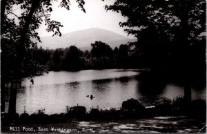 Real Photo Postcard Mill Pond in East Washington, New Hampshire