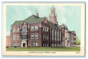 1952 Assumption College Building Campus Windsor Canada Posted Vintage Postcard