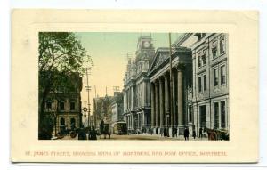 St James Street Bank Post Office Montreal Quebec Canada 1911 postcard