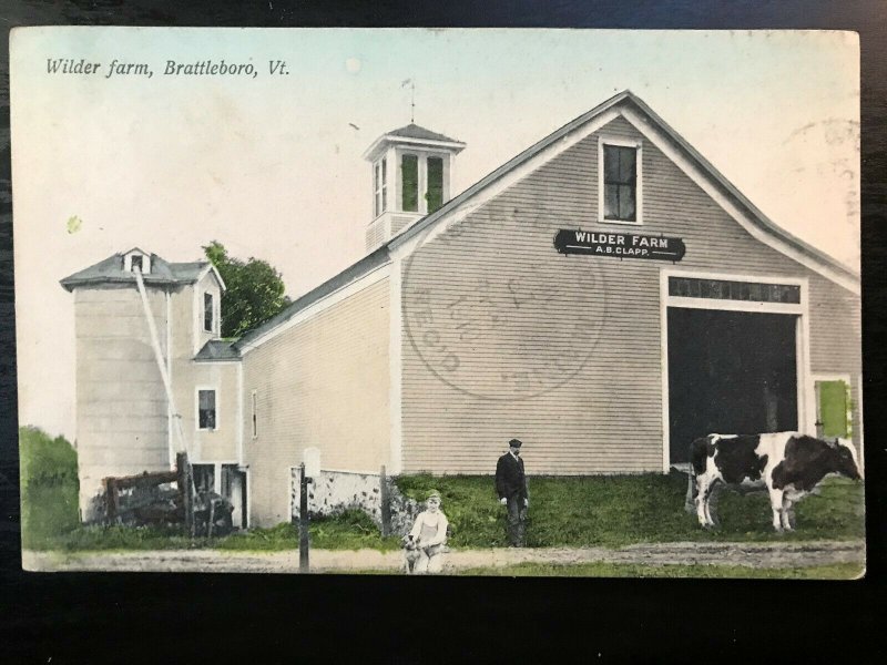 Vintage Postcard 1910 Wilder Farm Brattleboro Vermont United States