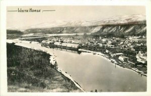 Canada White Horse Yukon Airview 1940s RPPC Photo Postcard 21-6441