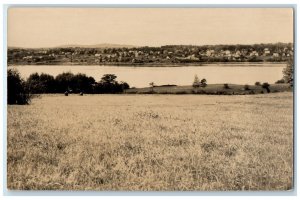 c1910's View From Searsport Road Belfast Maine ME Antique RPPC Photo Postcard