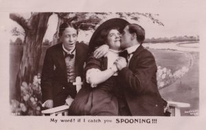 If I Catch You Spooning Real Photo Postcard