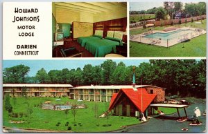 VINTAGE POSTCARD HOWARD JOHNSON'S MOTOR LODGE AT DARIEN CONNECTICUT c. 1970