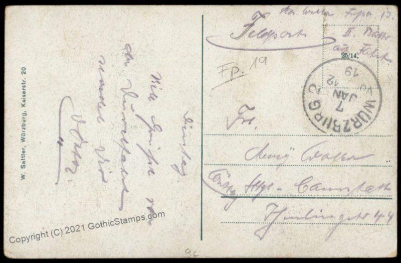 Germany Empire 1919 Post-WWI Wuerzburg Heimkehrer Return Feldpost Cover G73139