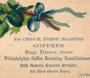 1880s-90s Finley Acker & Co. Coffee Chocolate Tea Pricing Card P220