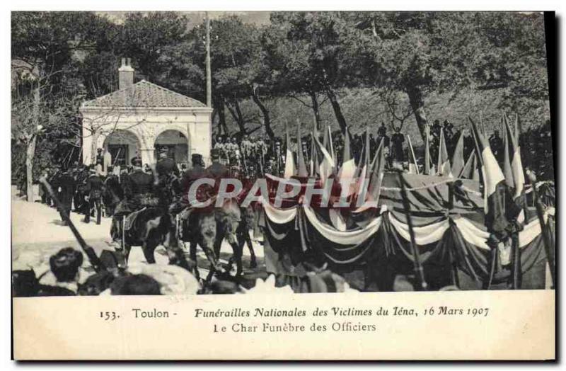 Old Postcard Toulon national Funerals of victims of Jena's funeral chariot of...