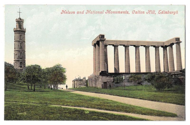 Scotland Edinburgh Nelson and National Monuments Calton Hill