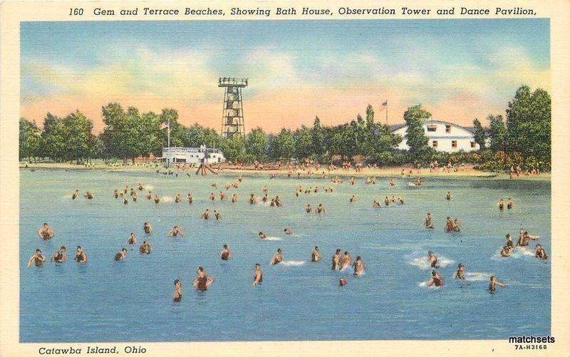 1940s Beaches Bath House Observation Tower Dance Catawaba Ohio Teich 1366