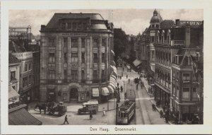 Netherlands The Hague Den Haag Groenmarkt Vintage Postcard C184