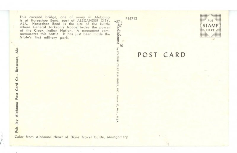 AL - Alexander City. Horseshoe Bend Covered Bridge