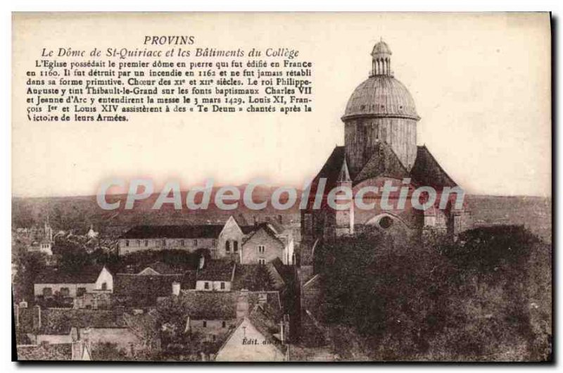 Old Postcard Provins The Dome Of St Quiriace And The Building of the college