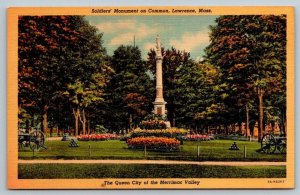 Vintage Massachusetts Postcard - Soldiers Monument   Lawrence