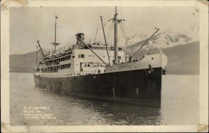 Juneau Alaska AK SS Denali Ship Steamship Real Photo Postcard