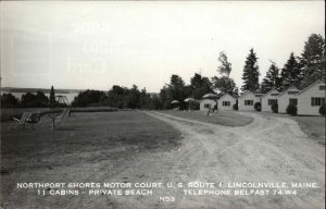 Lincolnville Maine ME Motel Cabins 1940s RPPC Real Photo Postcard