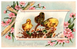 Easter, Chicks, Cross, flower basket