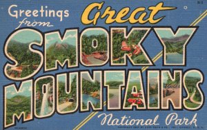 Vintage Postcard Large Letter Greetings From Great Smoky Mountains National Park
