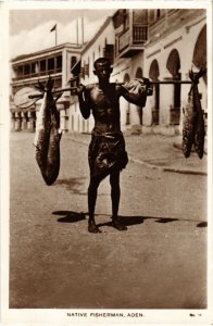 PC NATIVE FISHERMAN ADEN REAL PHOTO YEMEN (a31903)