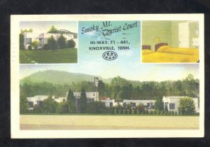 KNOXVILLE TENNESSEE SMOKY MOUNTAIN TOURIST COURT INTERIOR ADVERTISING POSTCARD